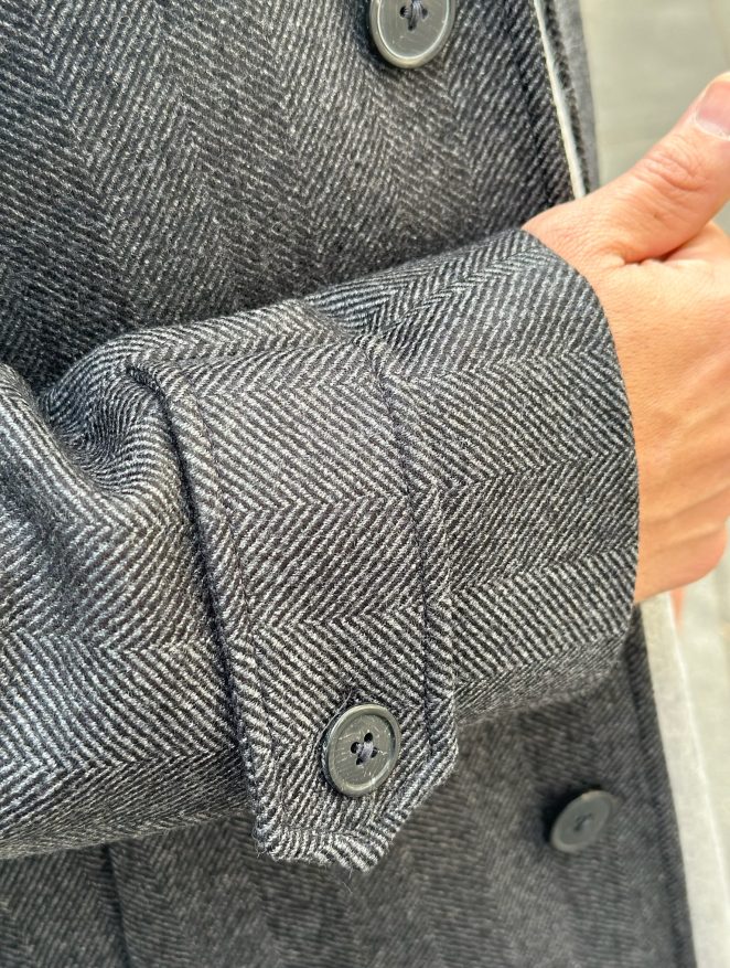manteau sur mesure Manteau droit gris sur mesure