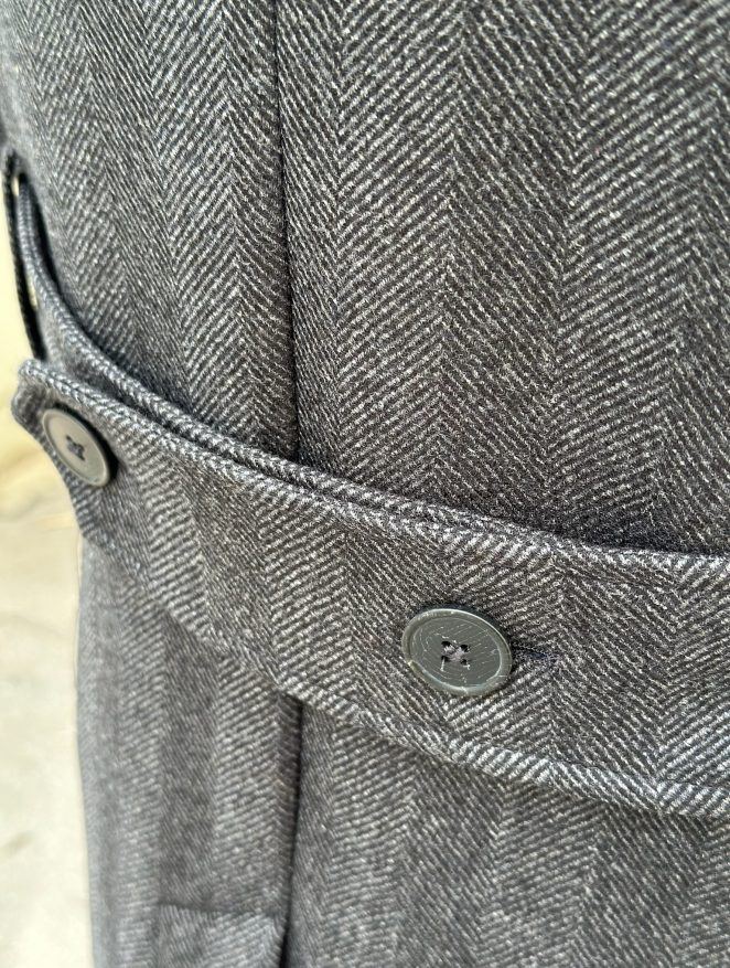 manteau sur mesure Manteau droit gris sur mesure