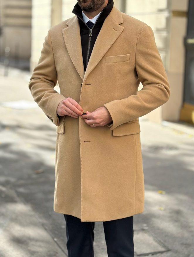 manteau droit sur mesure manteau sur mesure beige