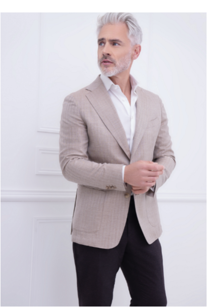 Veste beige à motifs sur mesure