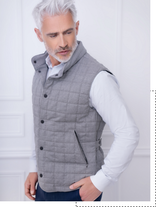 bodywarmer gris homme sur mesure