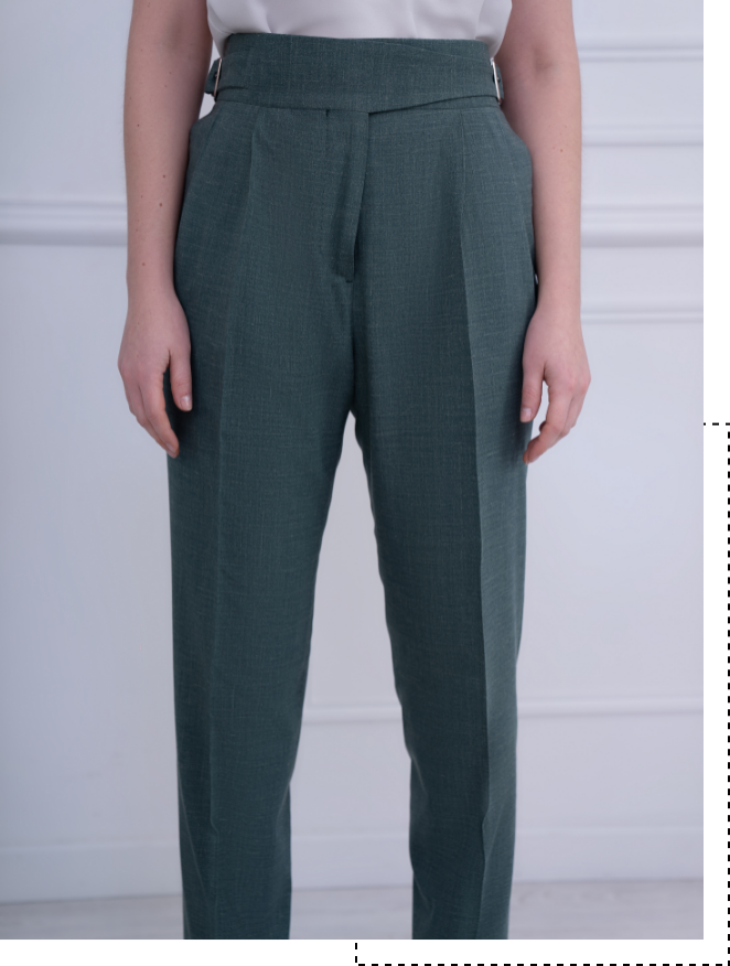 Pantalon Gurkha vert sur mesure femme Pantalon Gurkha vert sur mesure femme